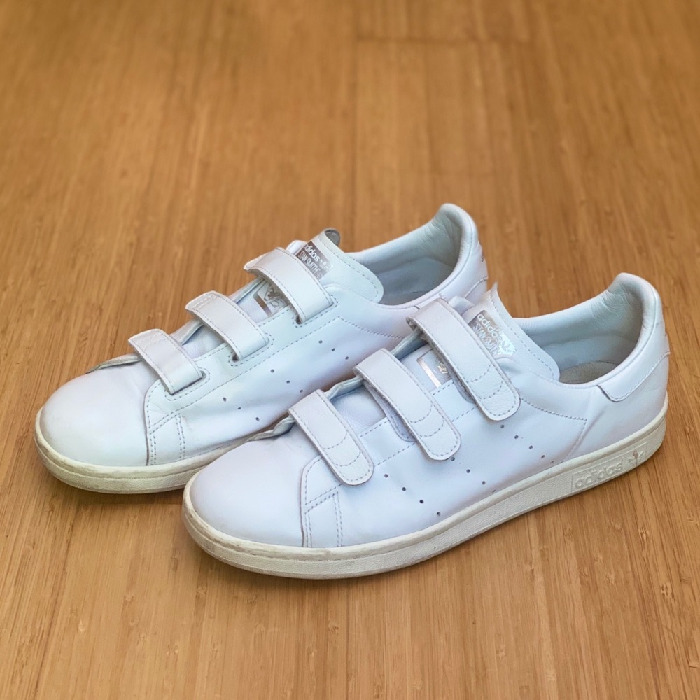 Adidas-Stan Smith Customized White Velcro Sneakers